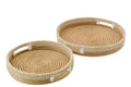 Bandeja Decorativas Palha Natural/Branco GD
