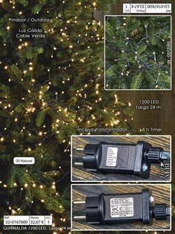 GUIRLANDA 1200 LED. Fio Verde. 24 mts.