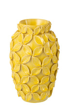 Vaso grande de barro amarelo para flores