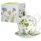 Conjunto Tea for One “Wild Flowers” com bule, xícara e pires Bella Vita