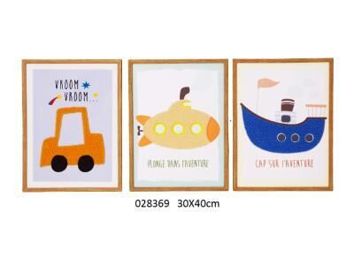 QUADRO INFANTIL VEICULOS 30 X 1.8 X 40 CM C/3