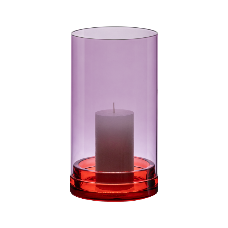 LANTERNA DE VIDRO GRANDE 'LUCIUS' VIOLETA