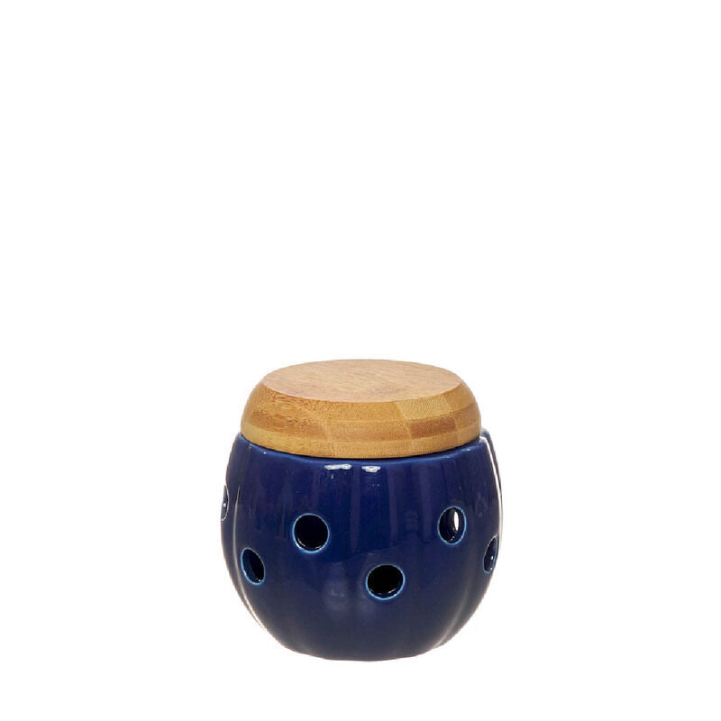 Caixa p/ alhos porcelana e bambu