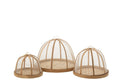 bandejas de bambu natural/branco + sino