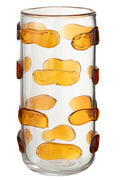 Vaso Pebbles em vidro âmbar/transparente tamanho G