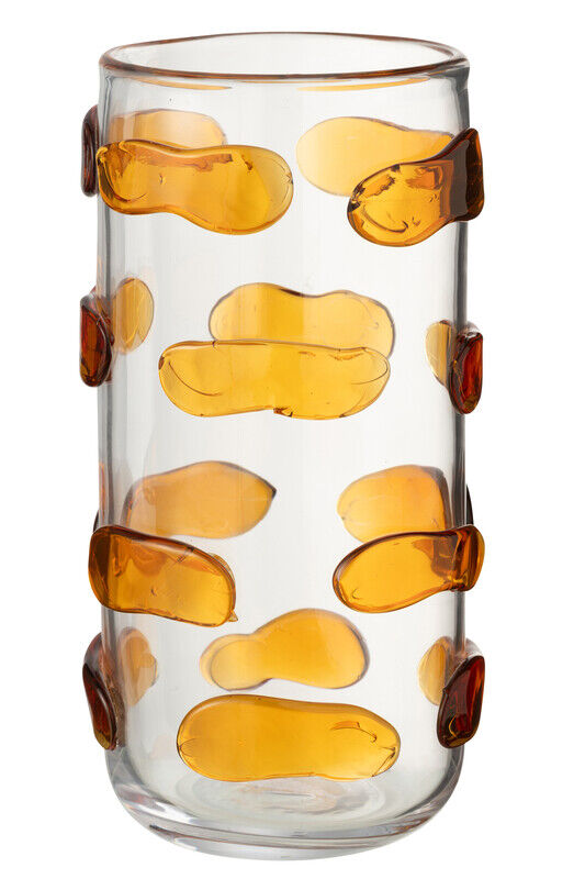 Vaso Pebbles em vidro âmbar/transparente tamanho G