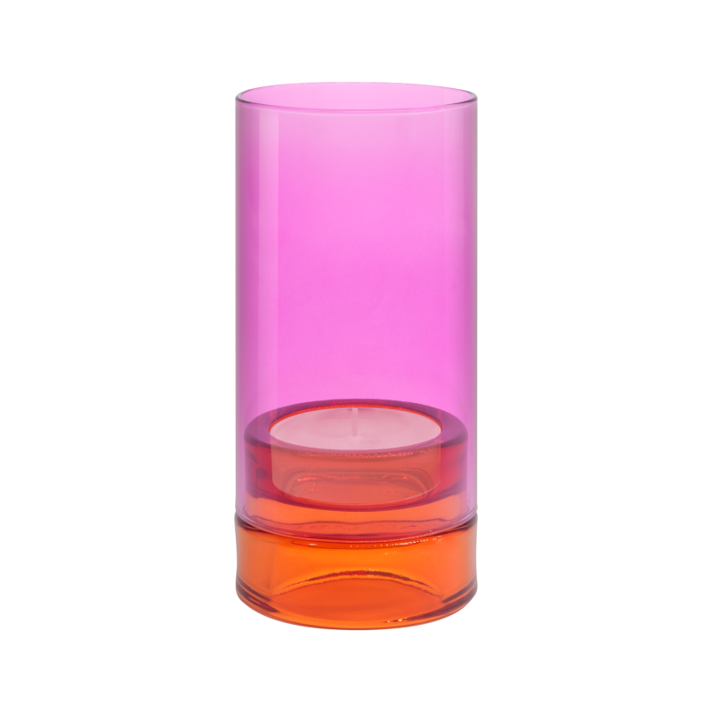 LANTERNA DE VIDRO 'LYS' ROSA