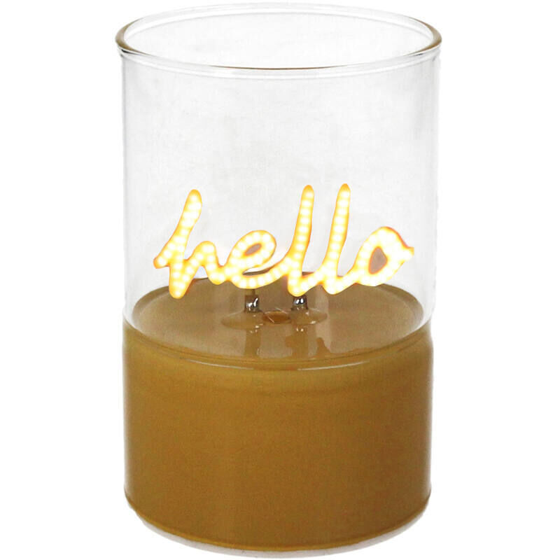 ENFEITE DE LED HELLO 7X7X10 CM