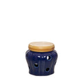 Garlic container porcelain and bamboo