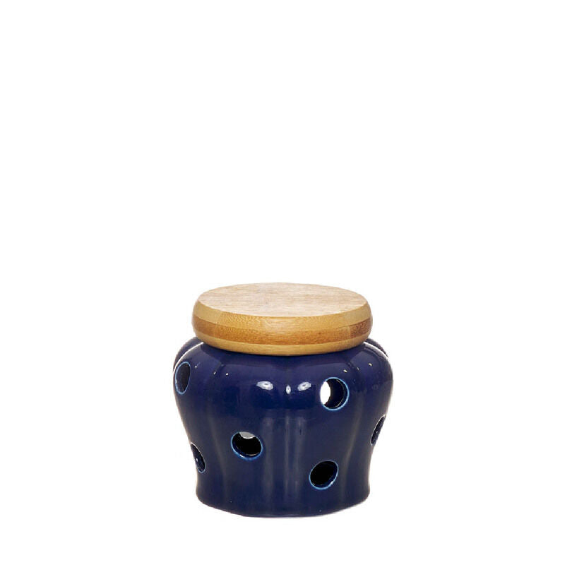 Caixa p/ alhos porcelana e bambu