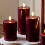 1 Velas Bordeaux LED, Ø7,5xH10