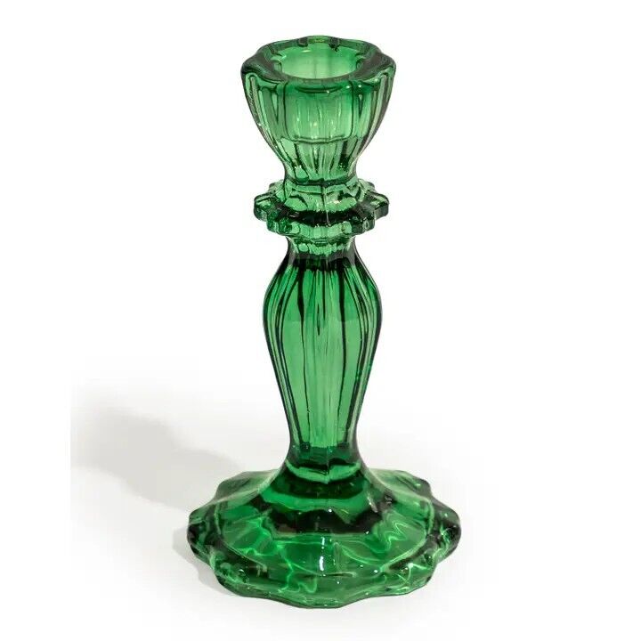 PORTA-VELAS CLASSICO VIDRO VERDE ESCURO