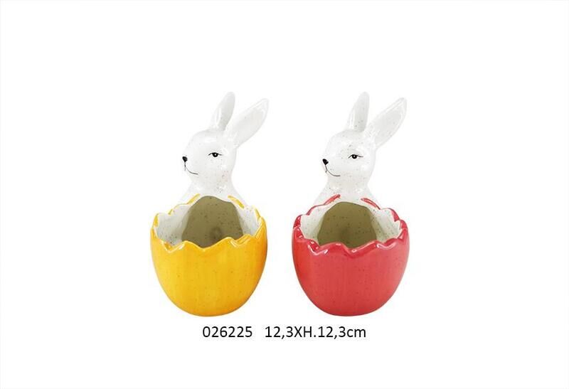 L POT LAPIN PASCOA 12.3X7.5X12.3CM