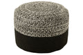 Puf Miami Poly Line Preto/Branco