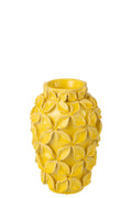 Vaso pequeno de barro amarelo para flores