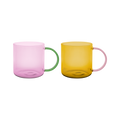 CANECAS DE VIDRO 'FRED' ROSA ou AMARELO,